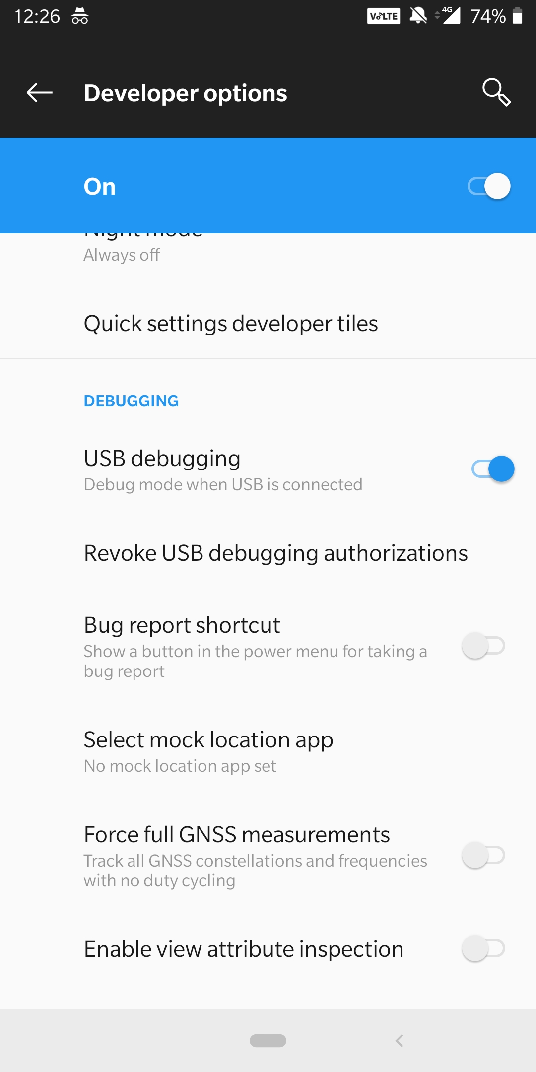 Enable USB Debugging