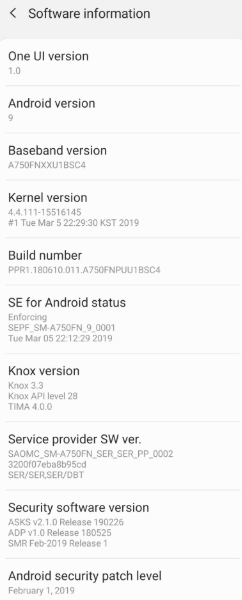 Download and Install Samsung Galaxy A7 Android 9.0 Pie (One UI)